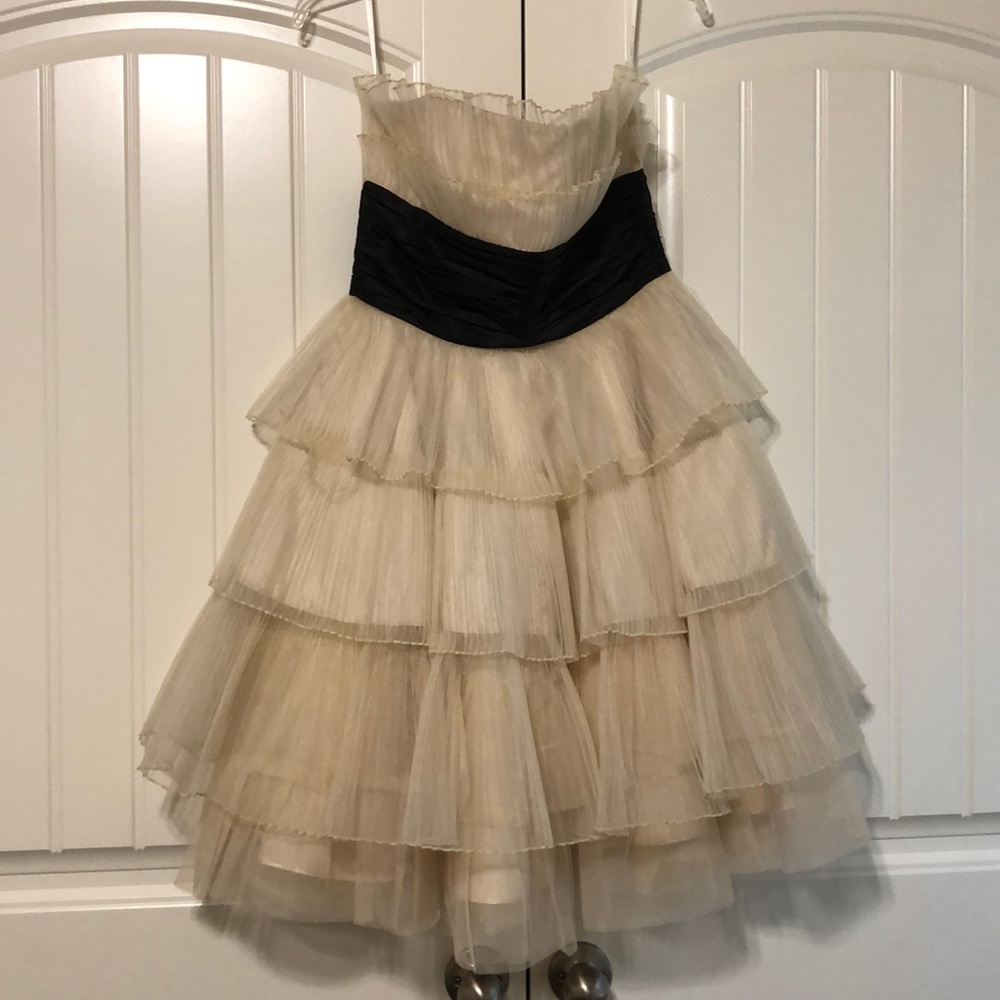 Cream, strapless, knee length Betsey Johnson dress